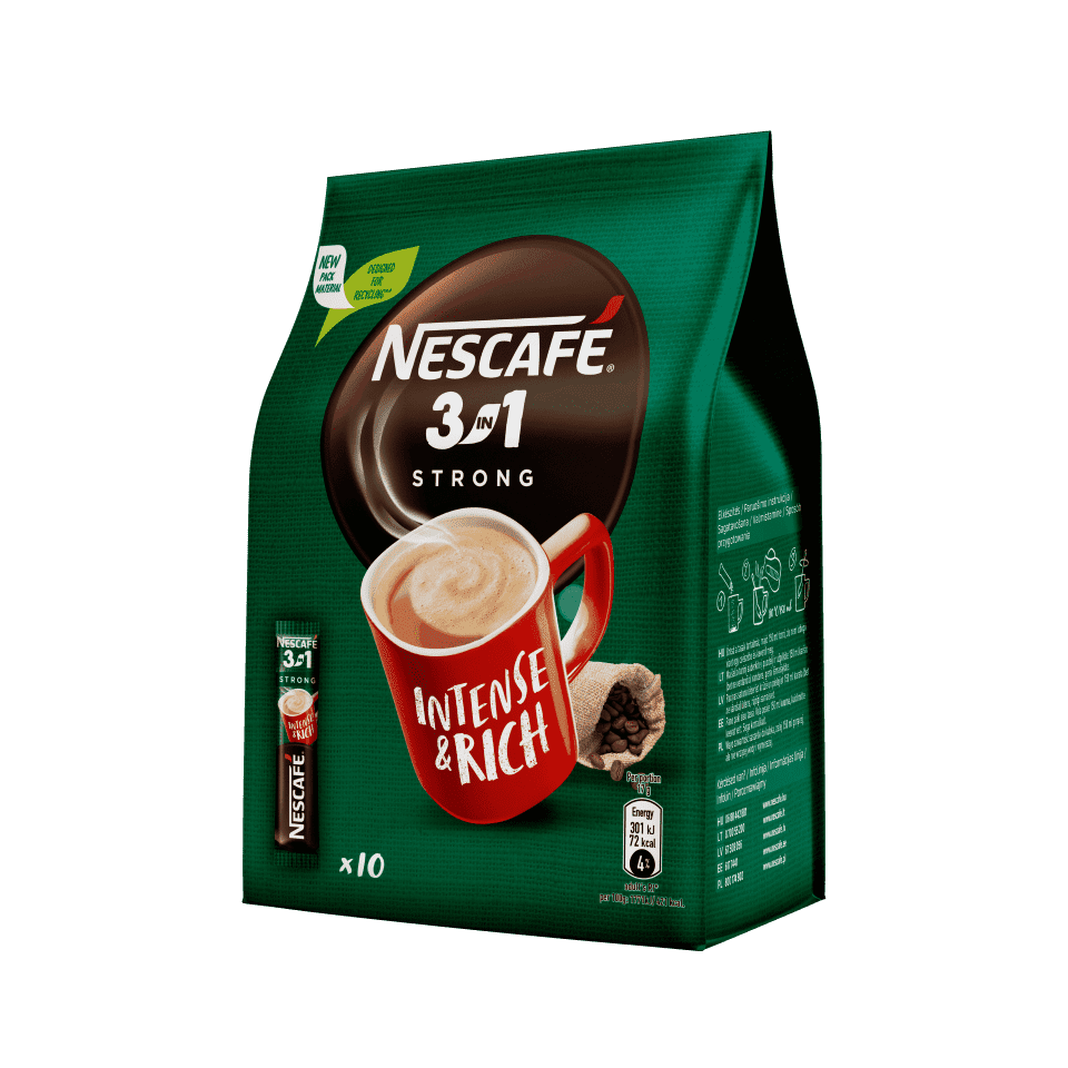 NESCAFÉ® 3in1 Strong paketėliai | Nescafé Lietuva
